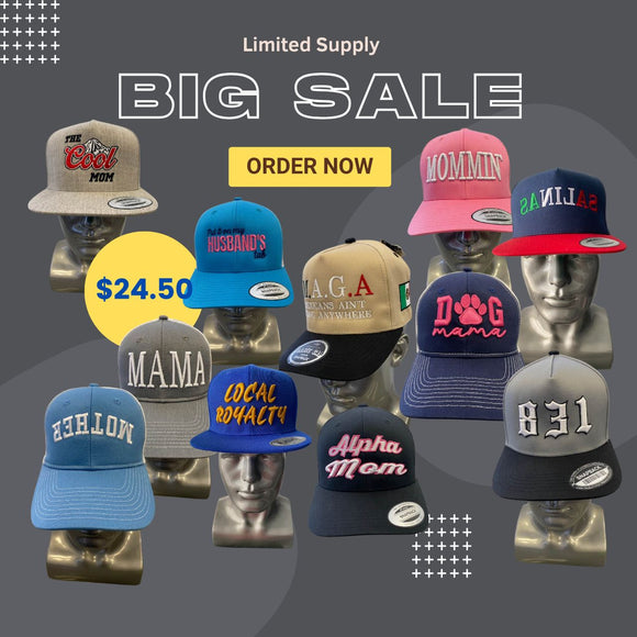 Custom-Style Embroidered Hats – Limited Supply