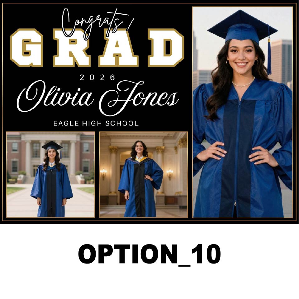 Graduation Lawn Sign 24x18 – Full Color Custom Yard Sign with Metal Stake | Weather-Resistant Outdoor Print