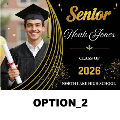 Graduation Lawn Sign 24x18 – Full Color Custom Yard Sign with Metal Stake | Weather-Resistant Outdoor Print