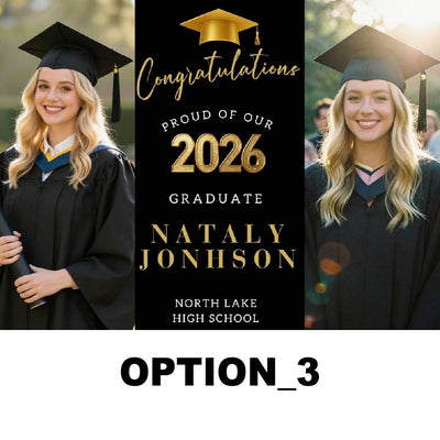 Graduation Lawn Sign 24x18 – Full Color Custom Yard Sign with Metal Stake | Weather-Resistant Outdoor Print