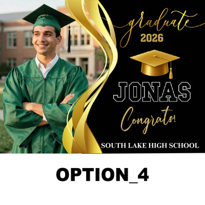 Graduation Lawn Sign 24x18 – Full Color Custom Yard Sign with Metal Stake | Weather-Resistant Outdoor Print