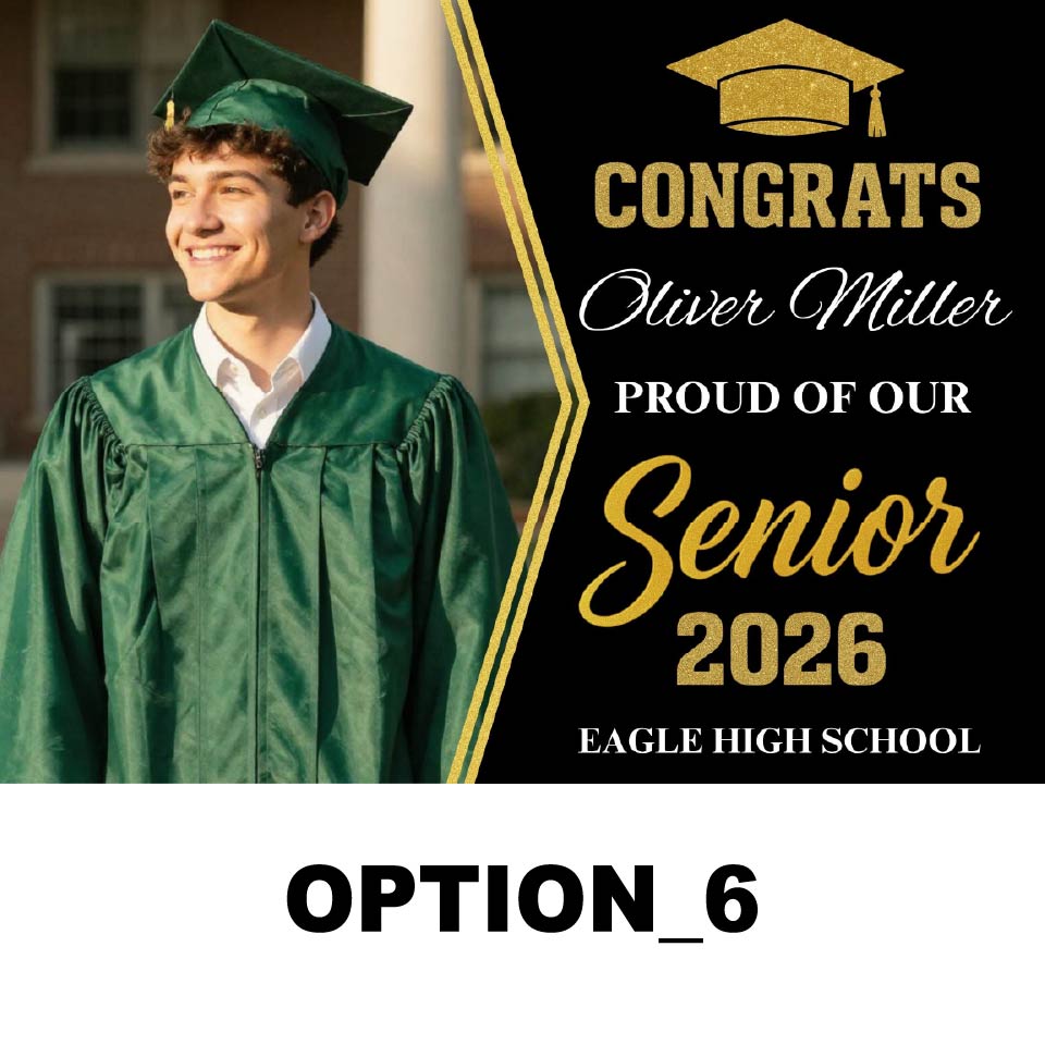 Graduation Lawn Sign 24x18 – Full Color Custom Yard Sign with Metal Stake | Weather-Resistant Outdoor Print