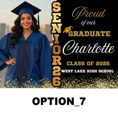 Graduation Lawn Sign 24x18 – Full Color Custom Yard Sign with Metal Stake | Weather-Resistant Outdoor Print