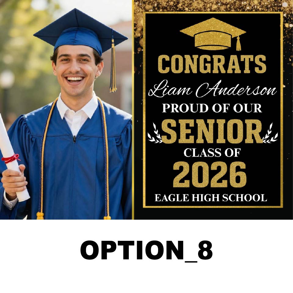 Graduation Lawn Sign 24x18 – Full Color Custom Yard Sign with Metal Stake | Weather-Resistant Outdoor Print