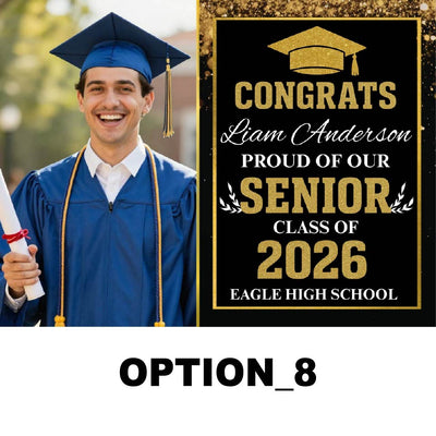 Graduation Lawn Sign 24x18 – Full Color Custom Yard Sign with Metal Stake | Weather-Resistant Outdoor Print