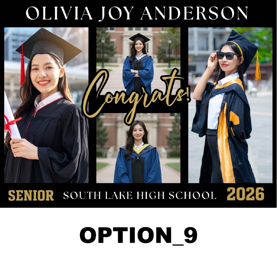 Graduation Lawn Sign 24x18 – Full Color Custom Yard Sign with Metal Stake | Weather-Resistant Outdoor Print