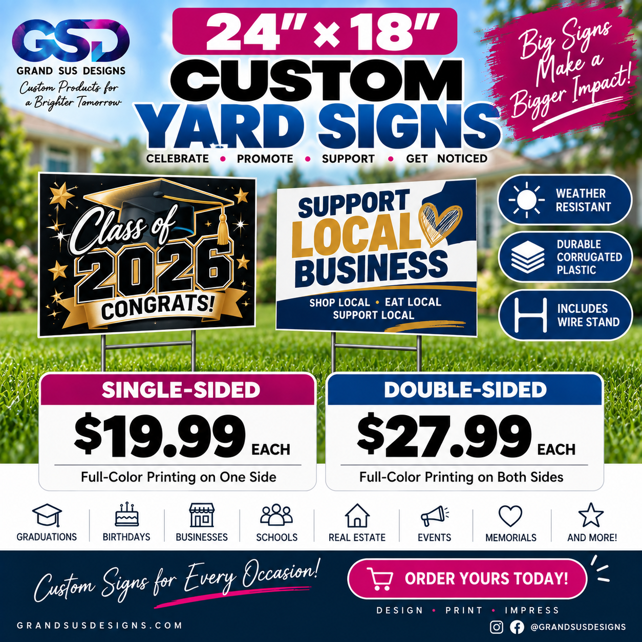 24" × 18" Custom Yard Signs