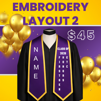 Custom Embroidered Graduation Stole – Personalized Stitching (Bring Your Own or Third-Party Stole)