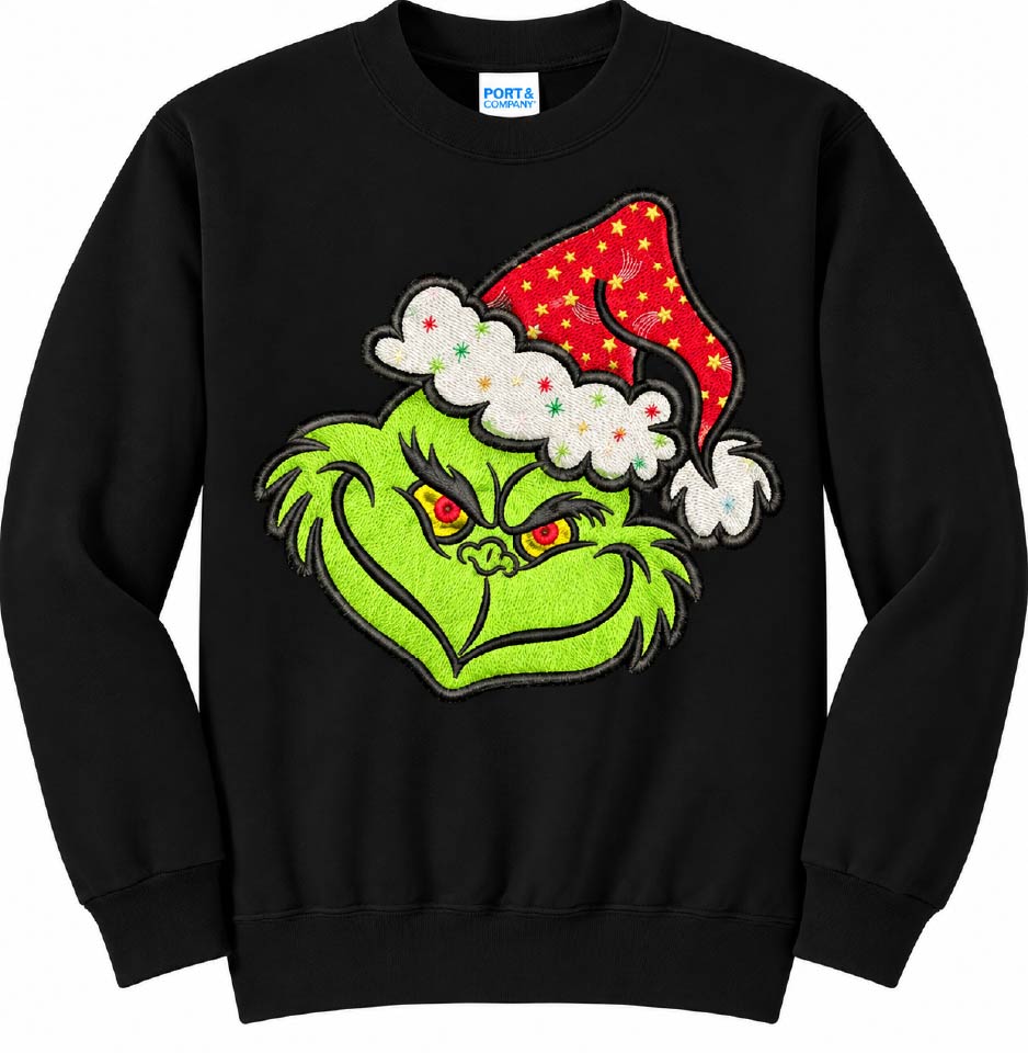 Christmas Embroidered Sweatshirt | Custom Glitter or Felt Holiday Design