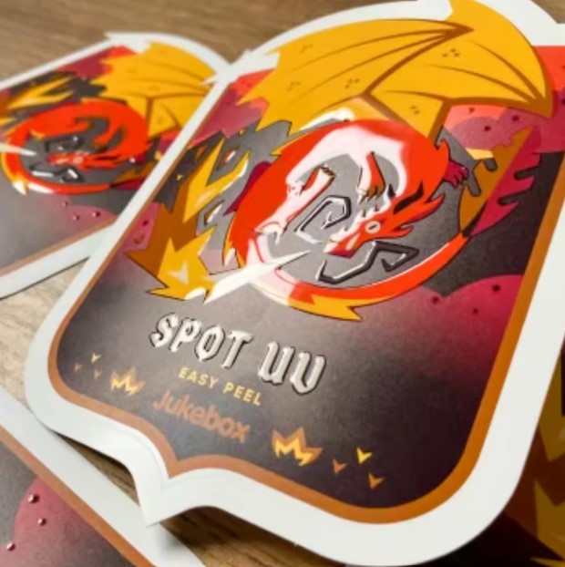 Embossed (textured) White or clear Vinyl stickers