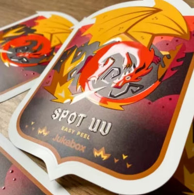 Embossed (textured) White or clear Vinyl stickers