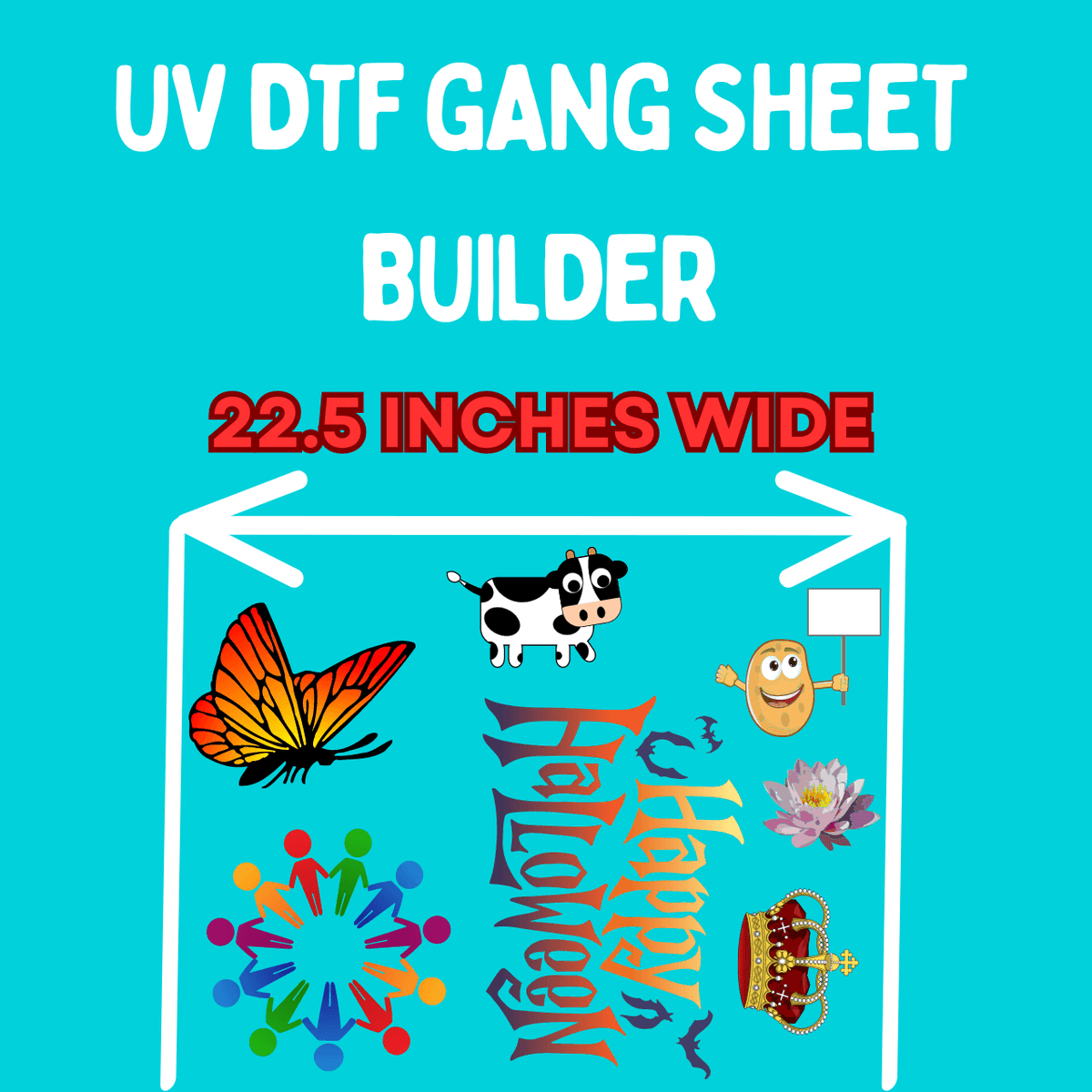 Double Sided UV DTF Gang sheet builder Grand Sus Designs